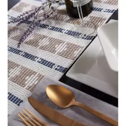 Blue and Stone Southwest Table Runner, 72 in.