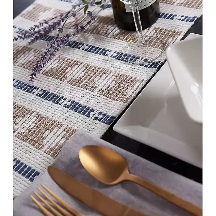 Blue and Stone Southwest Table Runner, 72 in.
