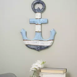 Blue and White Anchor Wall Plaque
