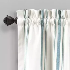 Blue and White Farmhouse Stripe Valance