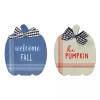 Blue and White Pumpkin Tabletop Signs, Set of 2