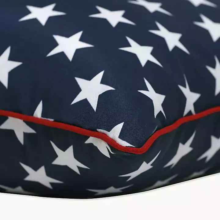Blue and White Stars Outdoor Pillows, Set of 2