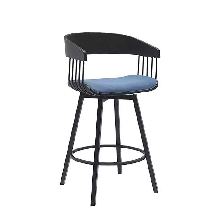 Blue Athena Swivel Counter Stool