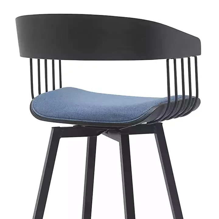 Blue Athena Swivel Counter Stool