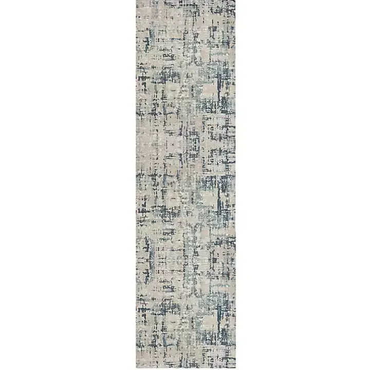 Blue Avalon Abstract Pattern Area Rug, 3x8