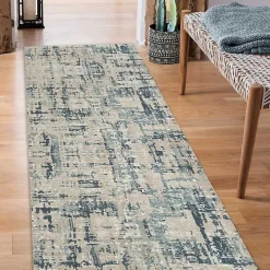 Blue Avalon Abstract Pattern Area Rug, 3x8