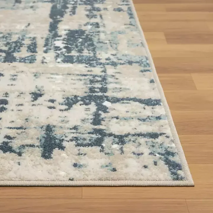 Blue Avalon Abstract Pattern Area Rug, 3x8