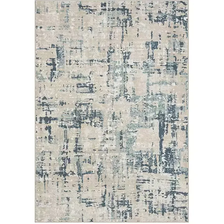 Blue Avalon Abstract Pattern Area Rug, 4x6