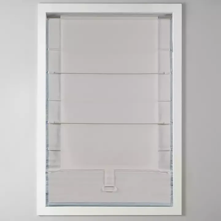 Blue Basketweave Cordless Roman Shade, 27 in.