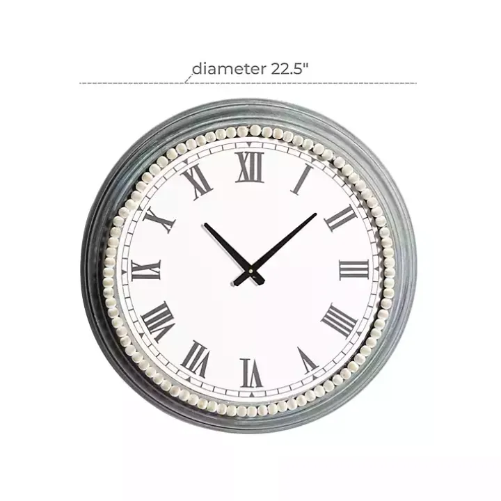 Blue Beaded Roman Numeral Clock