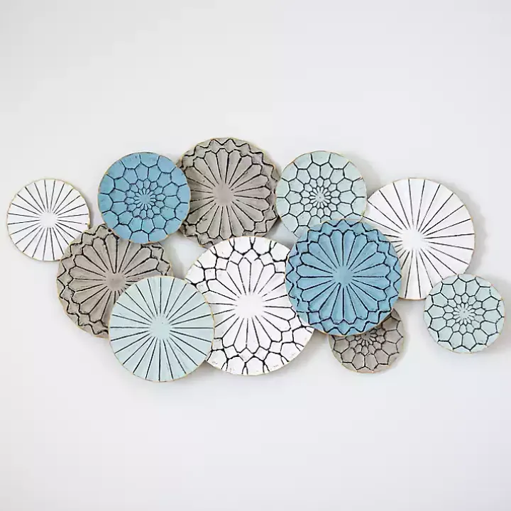 Blue Bohemian Metal Plate Wall Plaque