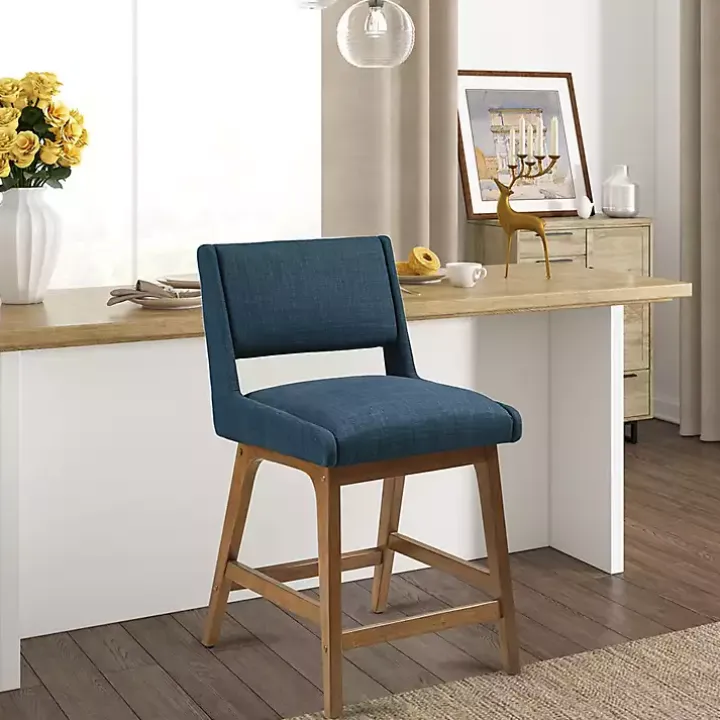 Blue Boomerang Modern Counter Stool