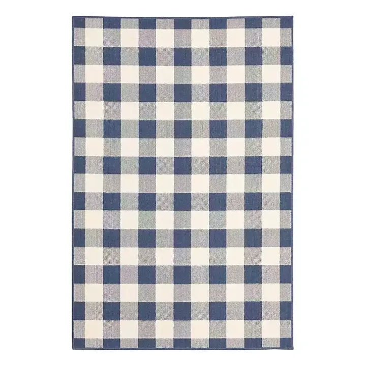Blue Buffalo Check Outdoor Accent Rug, 2x3