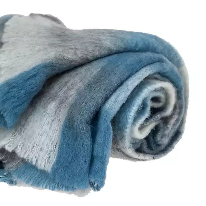 Blue Buffalo Check Wool Handloomed Throw