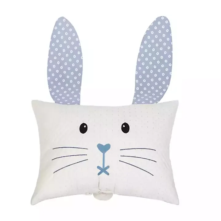 Blue Bunny Face Pillow
