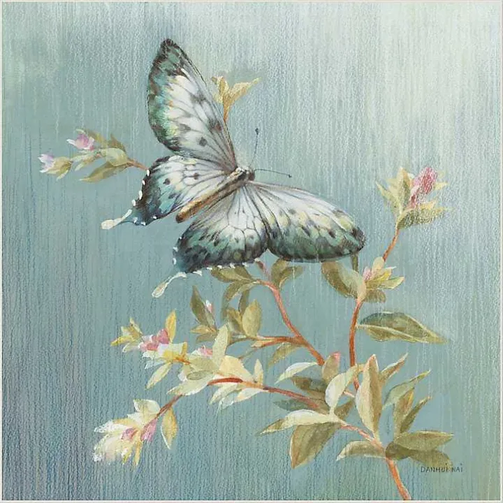 Blue Butterfly Framed Canvas Art Print