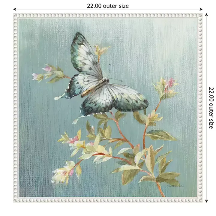 Blue Butterfly Framed Canvas Art Print