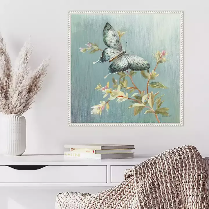 Blue Butterfly Framed Canvas Art Print