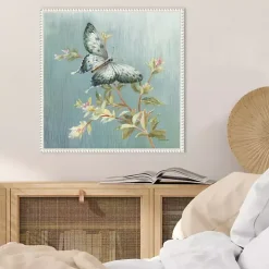 Blue Butterfly Framed Canvas Art Print