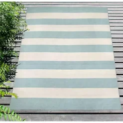 Blue Cabana Stripe Indoor/Outdoor Area Rug, 7x9