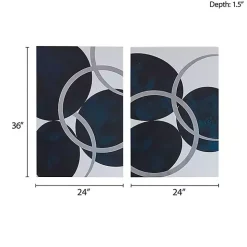 Blue Celestial Orbit Canvas Art Prints, Set of 2