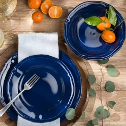 Blue Ceramic Soft Scallop 16-pc. Dinnerware Set