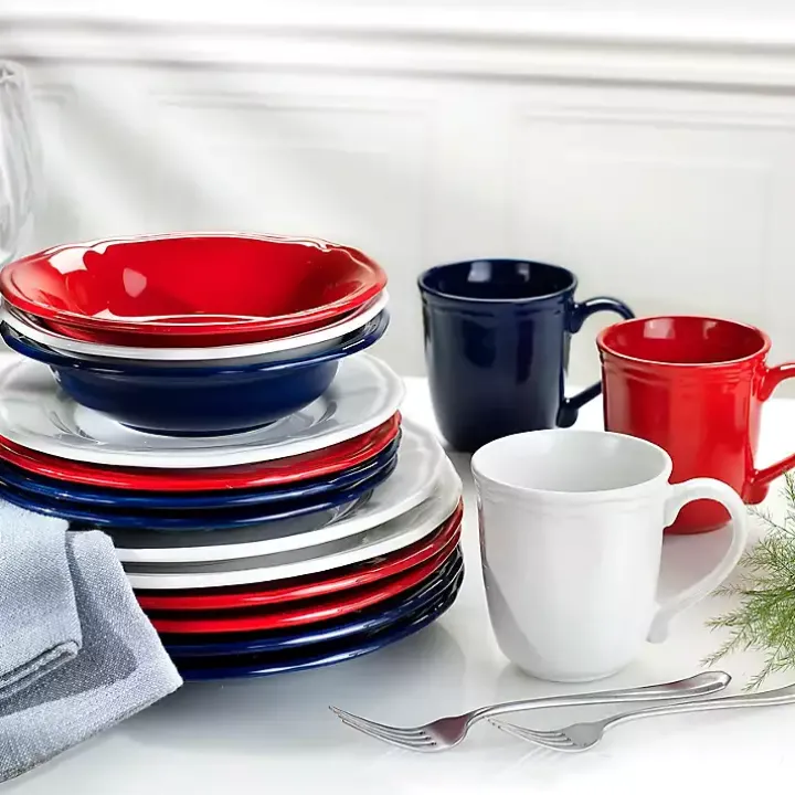 Blue Ceramic Soft Scallop 16-pc. Dinnerware Set