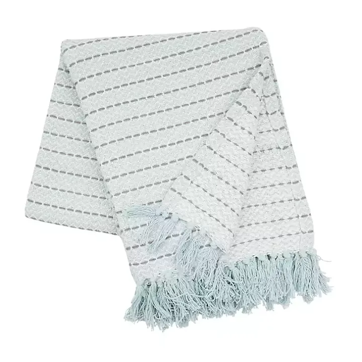 Blue Chevron and Dash Throw