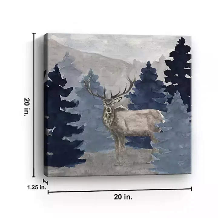 Blue Cliff Mountains Elk III Canvas Art Print