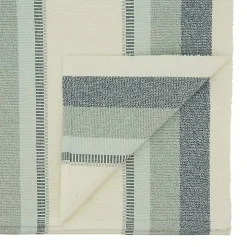 Blue Coastal Ribbed Striped Table Runner