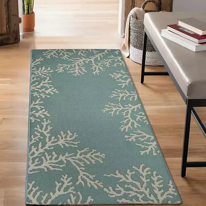 Blue Coral Indoor/Outdoor Runner, 1x4