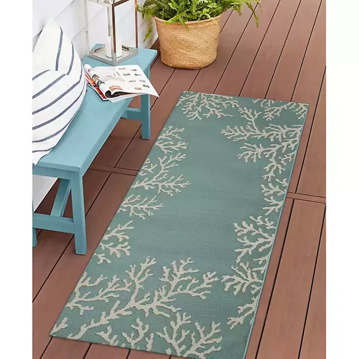 Blue Coral Indoor/Outdoor Runner, 1x4