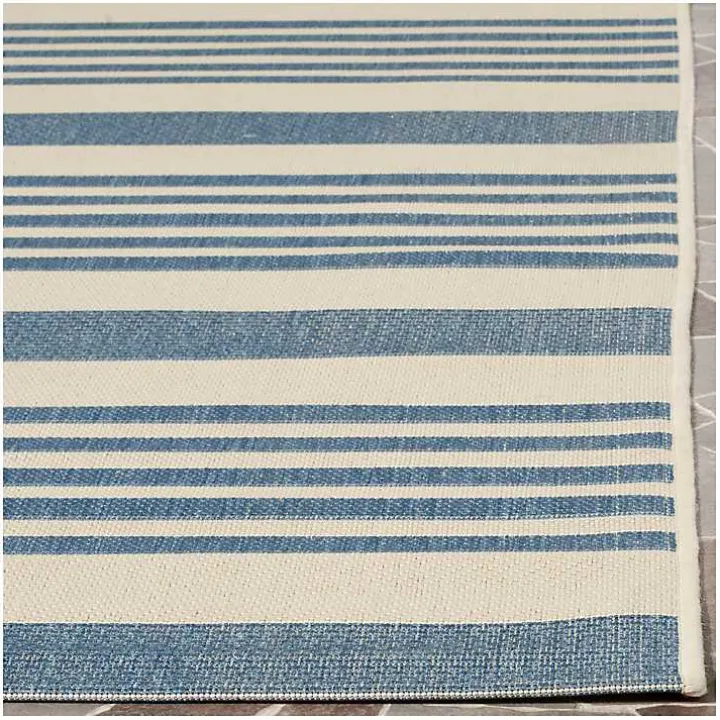 Blue Courcy Transitional Outdoor Accent Rug