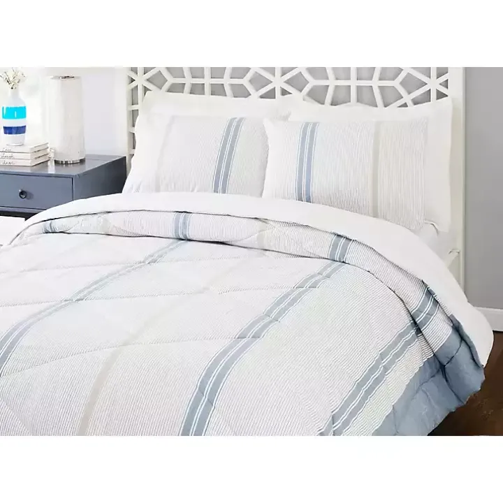 Blue Cream Mason King 3-pc. Comforter Set