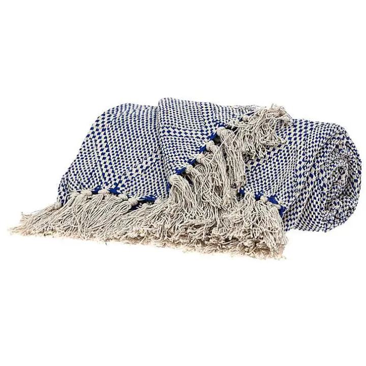 Blue Diamond Handwoven Throw