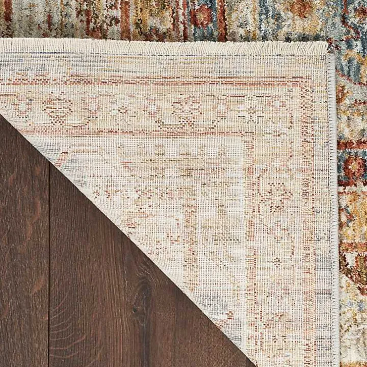 Blue Distressed Multi Medallion Runner, 2x10