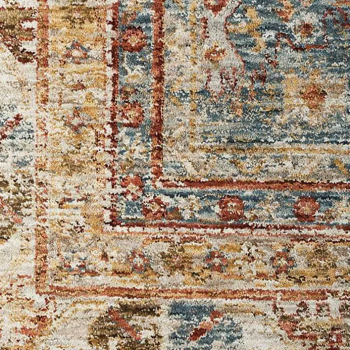 Blue Distressed Multi Medallion Runner, 2x10