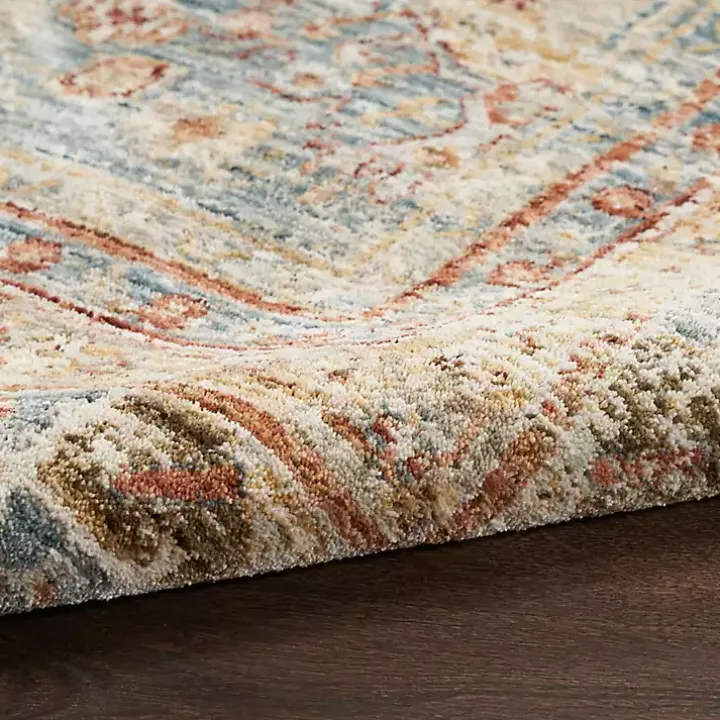 Blue Distressed Multi Medallion Runner, 2x10