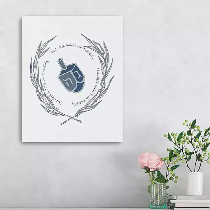 Blue Dreidel Canvas Art Print