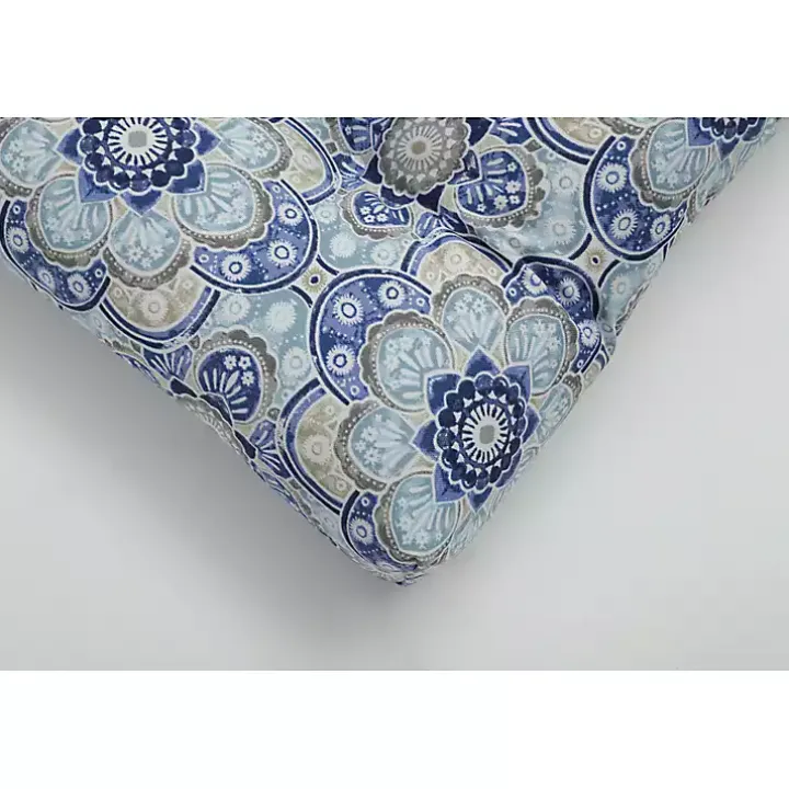 Blue Emilia Outdoor Curve Seat Cushion, Set of 2