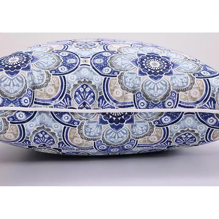 Blue Emilia Outdoor Throw Pillows, Set of 2