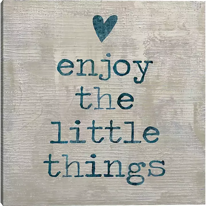 Blue Enjoy the Little Things Wall Plaque