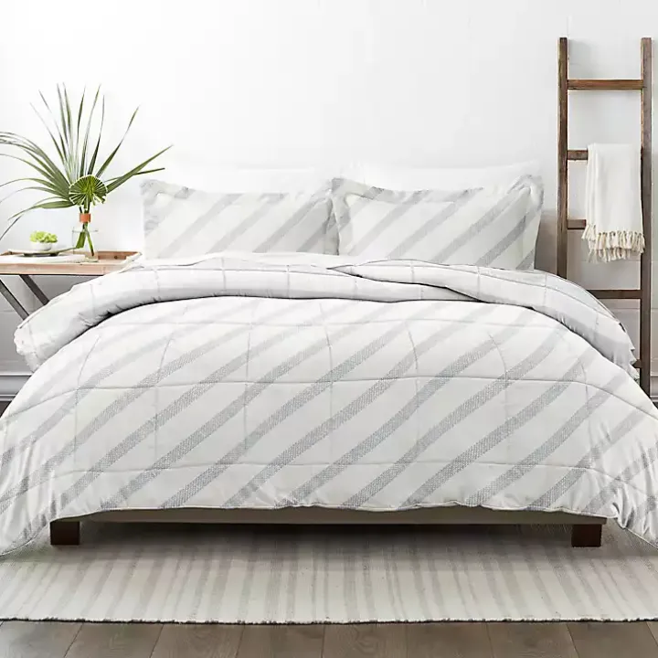 Blue Faded Stripe 3-pc. King Duvet Cover Set