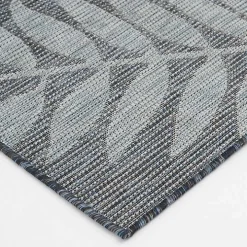 Blue Fern Leaves Indoor/Outdoor Area Rug, 5x7