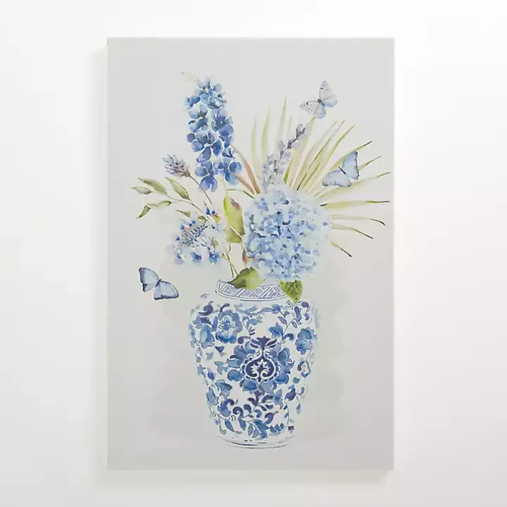 Blue Floral in China Vase I Canvas Art Print