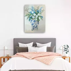 Blue Floral Jar Canvas Art Print