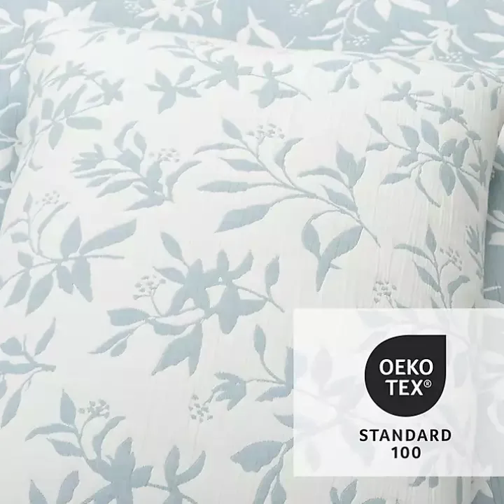 Blue Floral Reversible 3-pc. King Quilt Set
