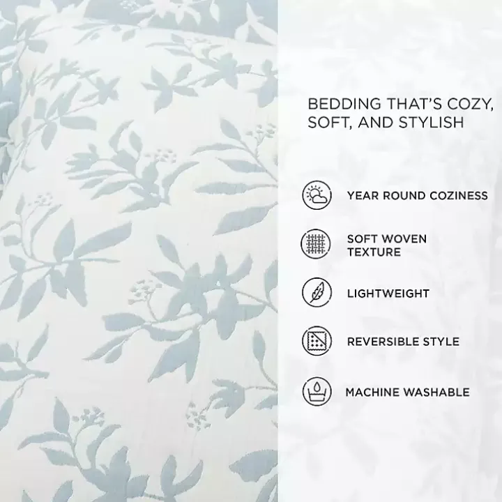 Blue Floral Reversible 3-pc. Full/Queen Quilt Set