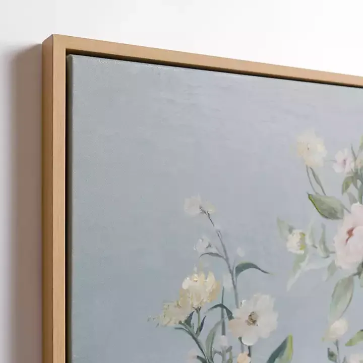 Blue Floral Still Life Framed Canvas Art Print