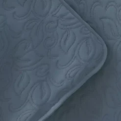Blue Floral Stitch 2-pc. Twin Quilt Set